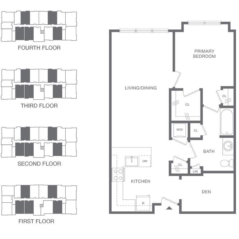 A2B One Bedroom with Den floorplan