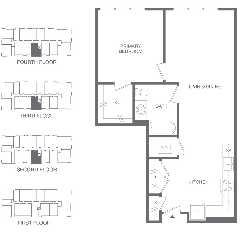 A3 One Bedroom floorplan