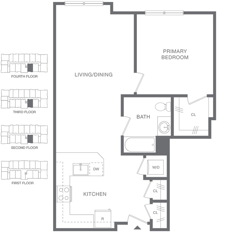 A4 One Bedroom floorplan