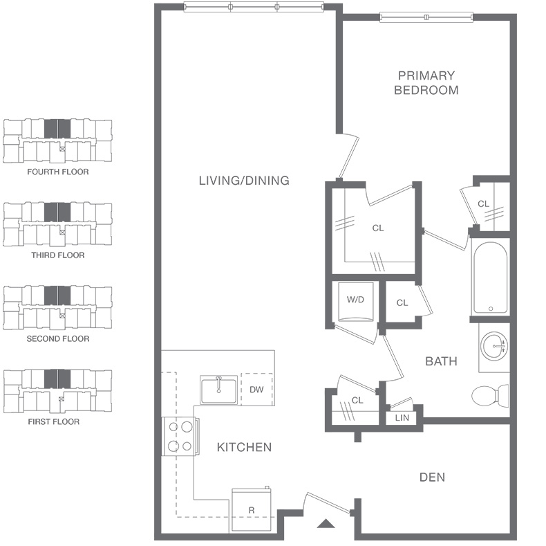 A5 One Bedroom with Den floorplan