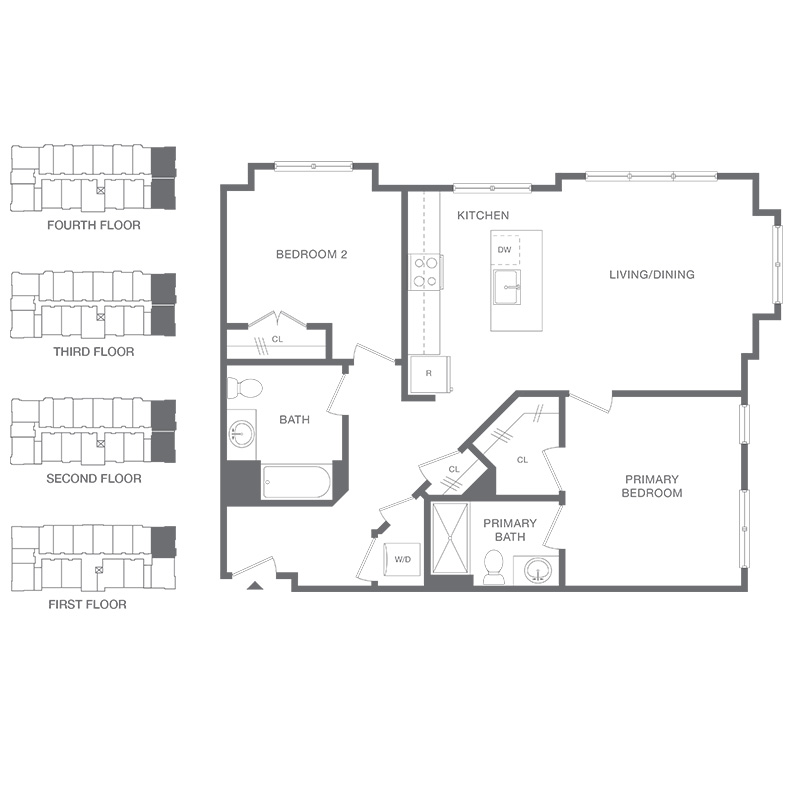 B1D Two Bedroom floorplan